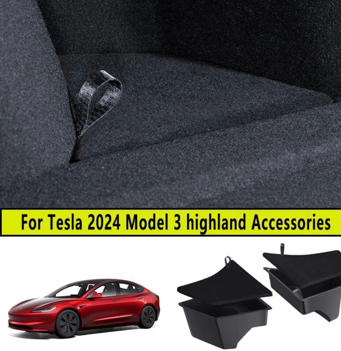 Model 3 Highland Rear Trunk Organizer Storage Boxes Tesla Model 3 High -  EVBASE-Premium EV&Tesla Accessories